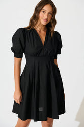 Black Cotton Hazel Dress